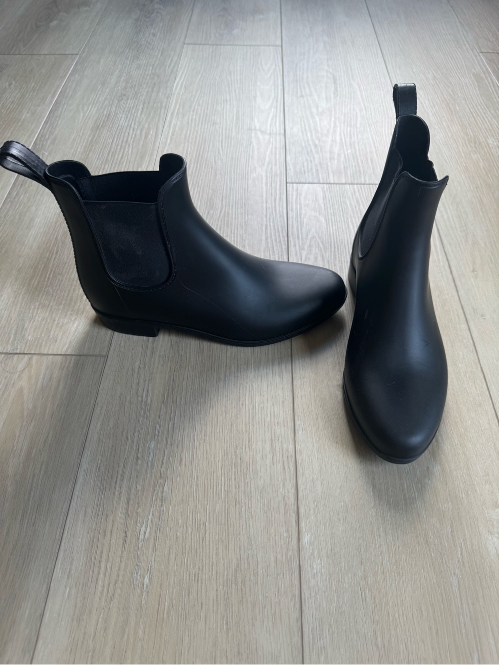 J. Crew Factory Black Chelsea Rain Ankle Boots